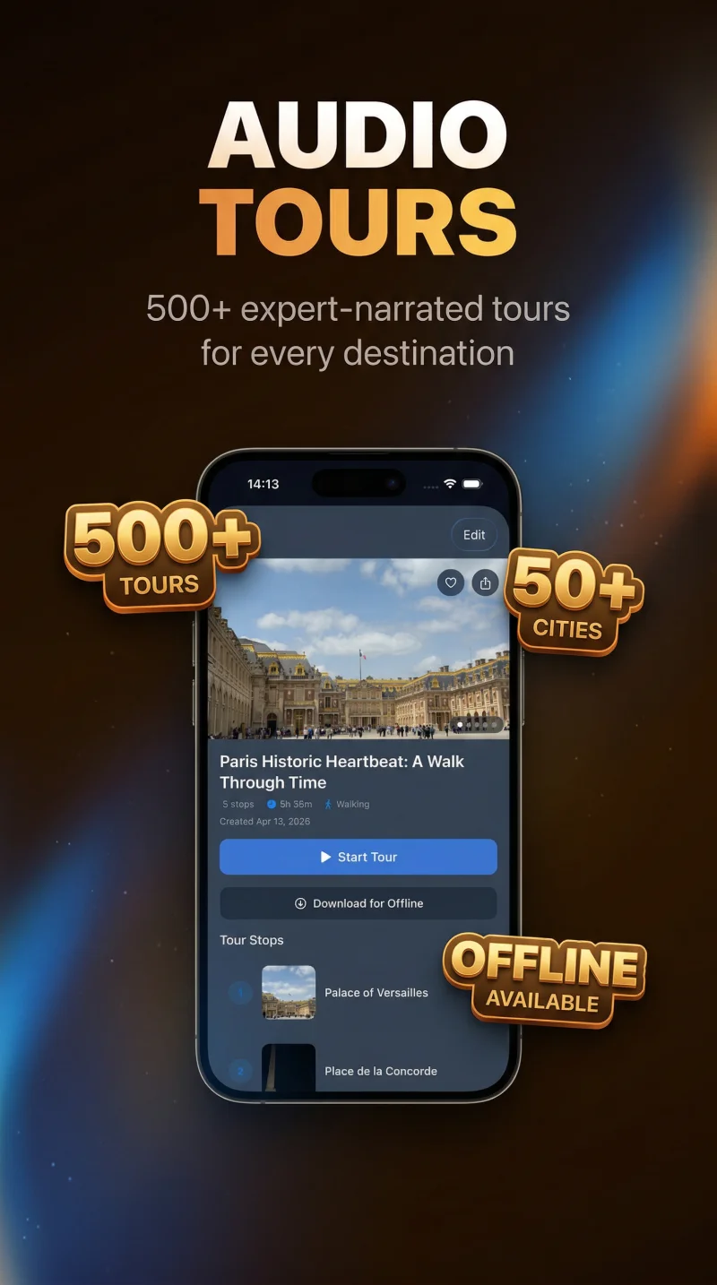 Expert-narrated stories as you walk through iconic landmarks